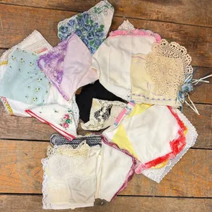 Vintage Handkerchiefs with Lace and Embroidered Details