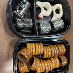 Decorative Napkin Rings in Wood, Ceramic, and Metal