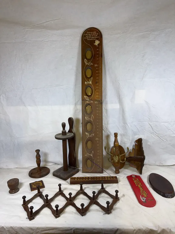 Accordion Rack and Wood Decor Items