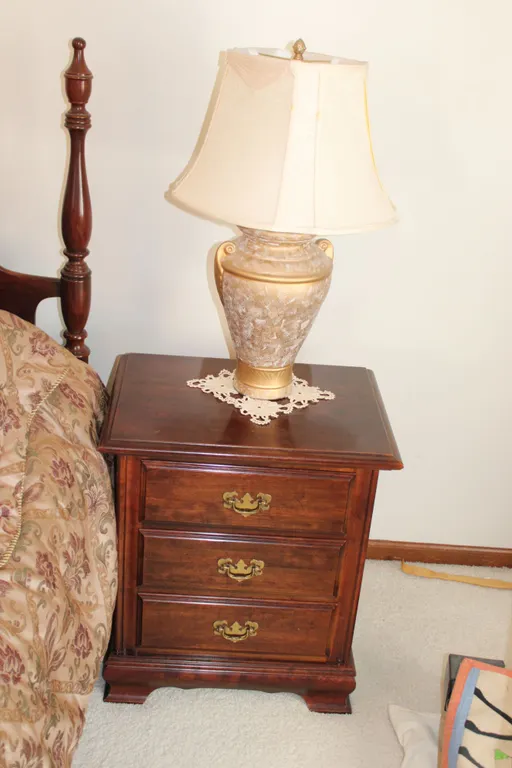Three-Drawer Nightstand & Lamp