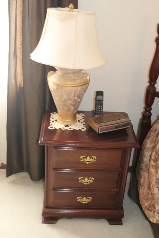 Three-Drawer Nightstand & Lamp