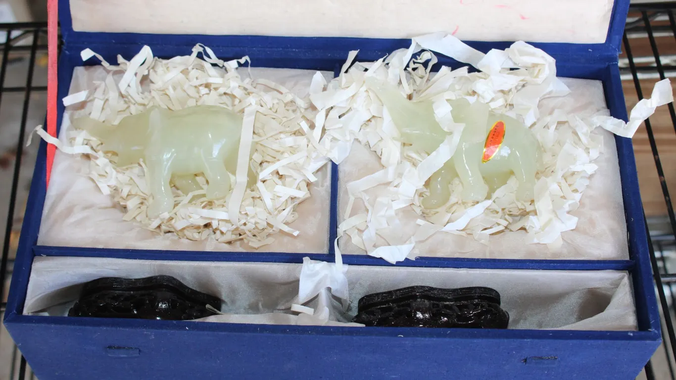Jade Elephant Figurines