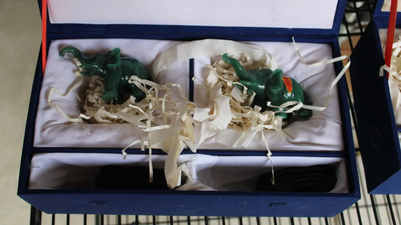 Jade Elephant Figurines