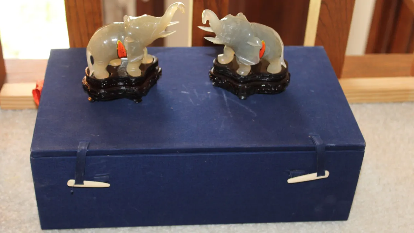 Jade Elephant Figurines
