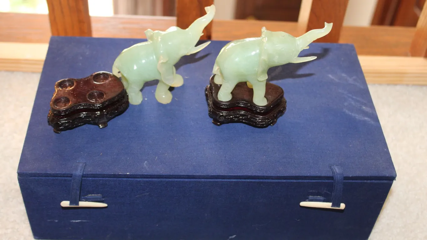 Jade Elephant Figurines