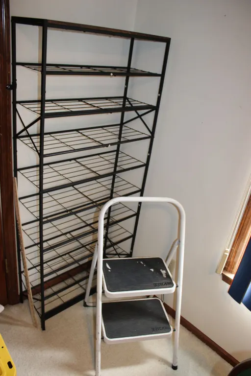 Metal Storage Rack & Step Stool