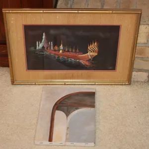 Asian Boat & Arch Artwork