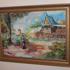 Asian Village Painting