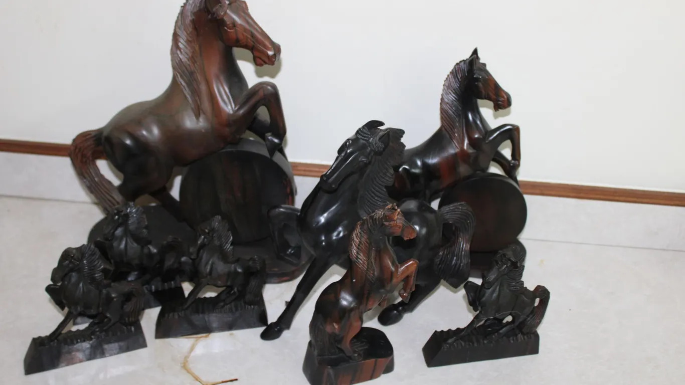 Carved Wood Horses