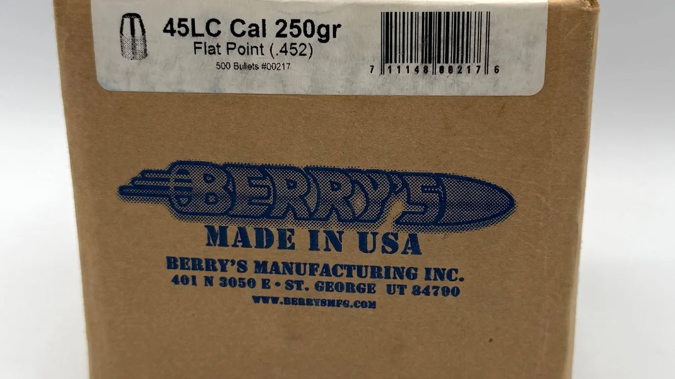 Berry's 45LC 250gr Flat Point Bullets (500)