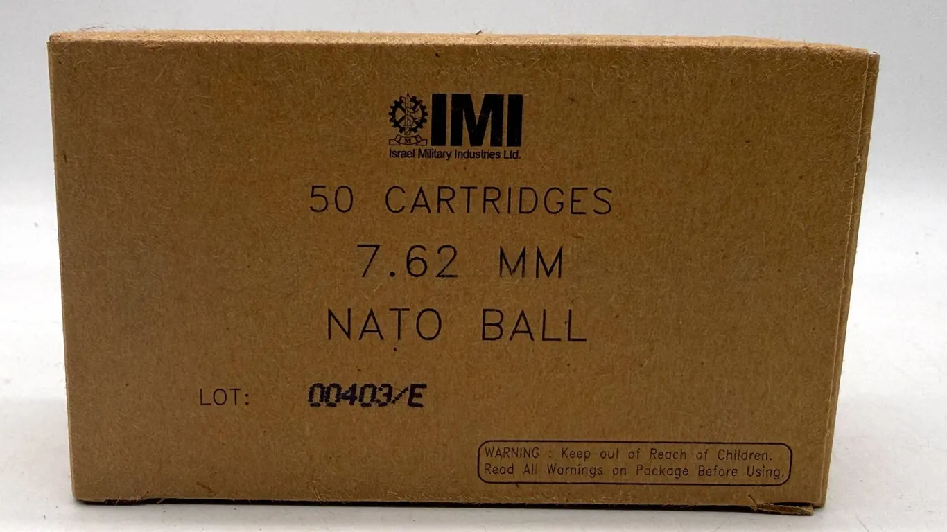 IMI 7.62mm NATO Ball Ammunition, 50 Rounds