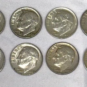 12 Roosevelt 90% Silver Dimes