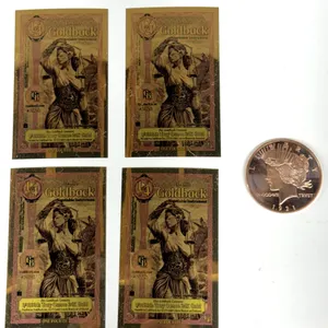 Idaho 1/4 Goldbacks and 1921 Peace Dollar Commemorative Coin