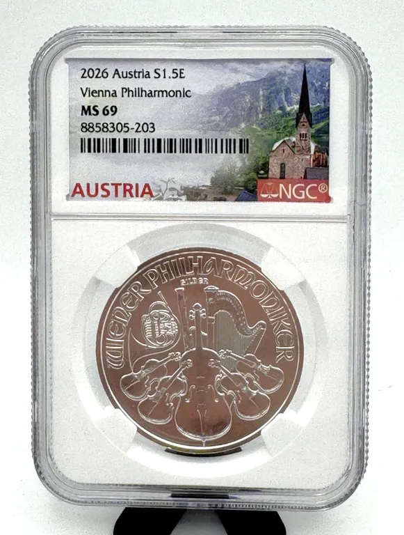 2026 Austria Vienna Philharmonic Silver Coin MS69