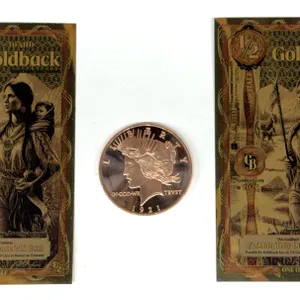 2023 Idaho Goldback Notes and 1921 Peace Dollar Token Coin
