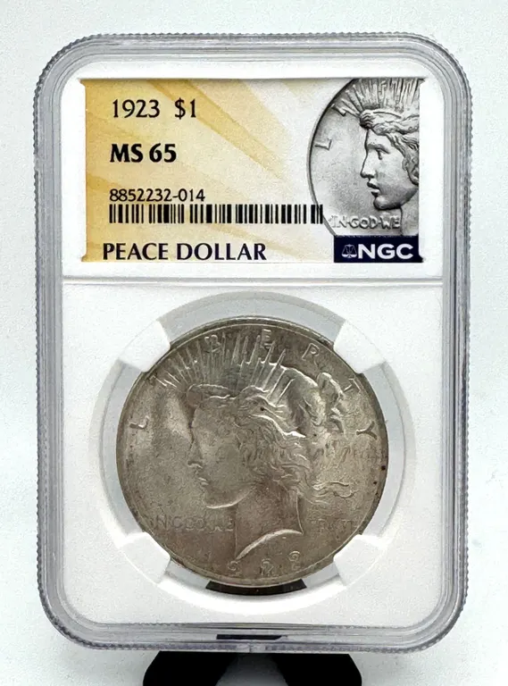 1923 Peace Dollar NGC MS65 Silver Coin