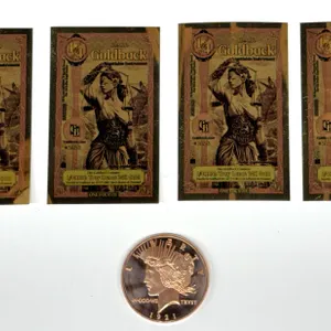 Idaho 1/4 Goldback Notes and 1921 Peace Dollar Token