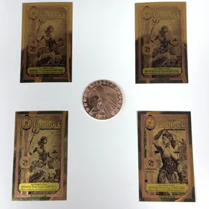 4 Florida Goldback 1/4 Notes and 1 Copper Round
