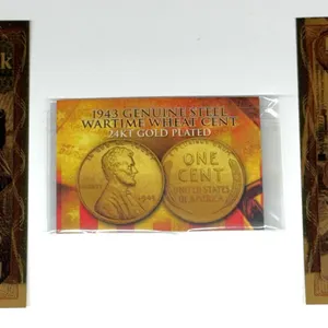 Goldback 1/2 Notes and 1943 Gold Plated Cent