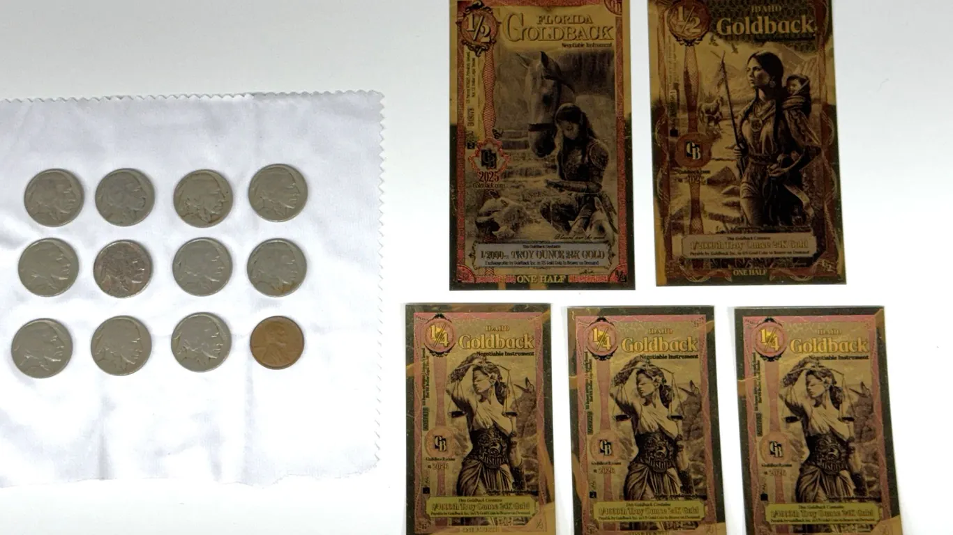 Buffalo Nickels, Lincoln Wheat Cent, Goldbacks