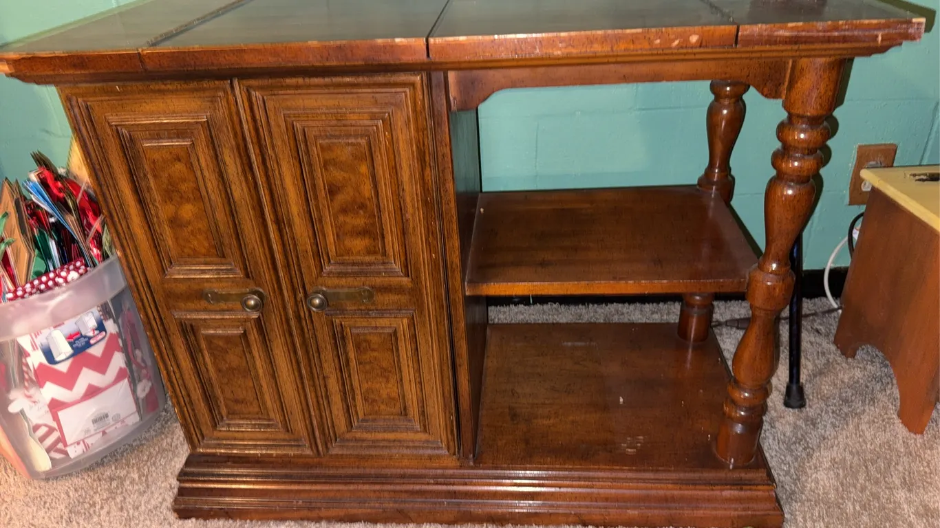 Wood Buffet Server with Folding Expandable Top