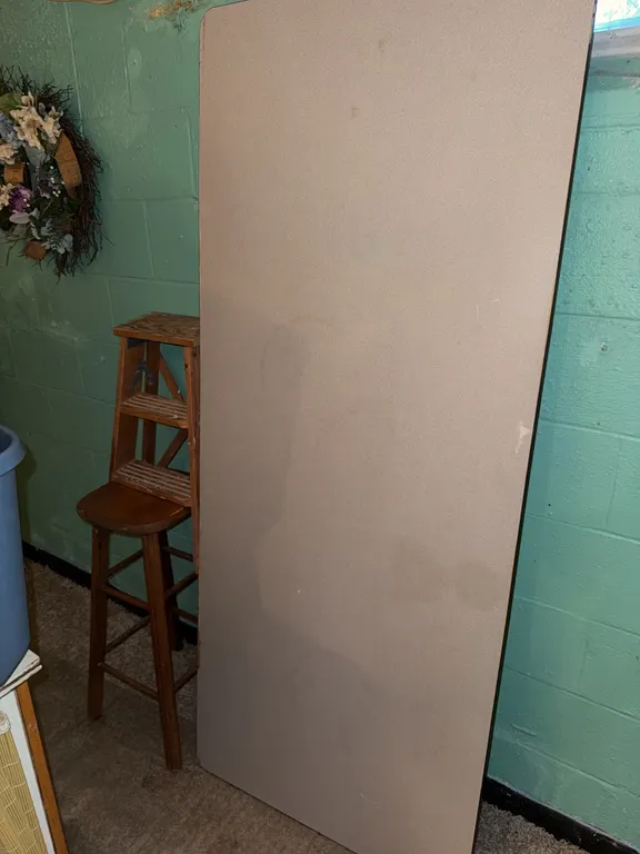 Folding Table, Barstool & Vintage Wooden Step Stool