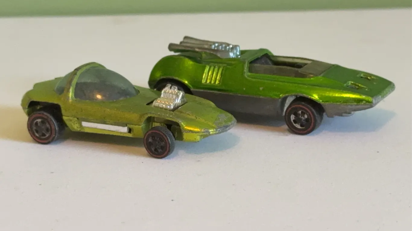 Vintage Hot Wheels Redline Green Custom Cars – Pair