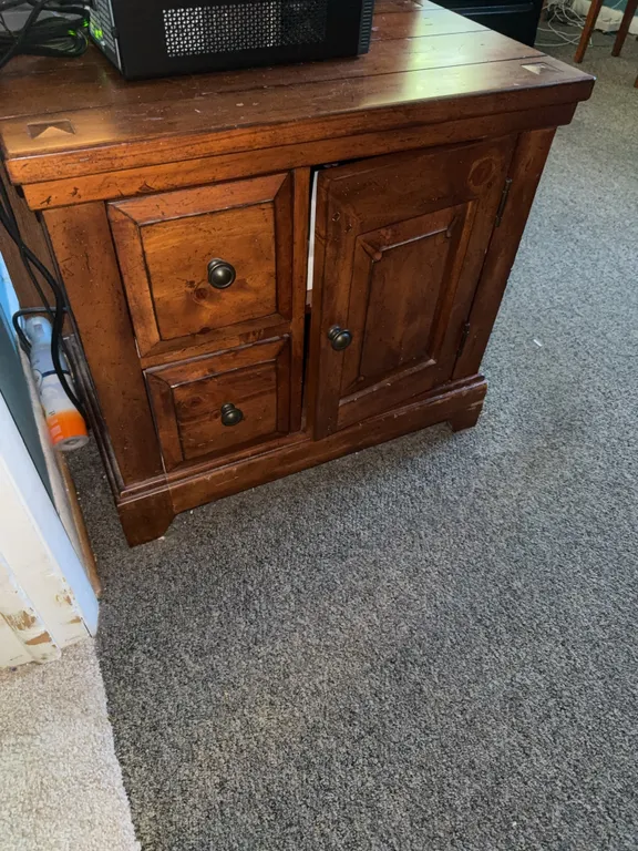 Broyhill Rustic Wood Two-Drawer Cabinet