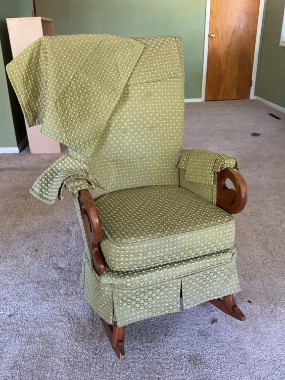 Upholstered Wood Rocking Chair