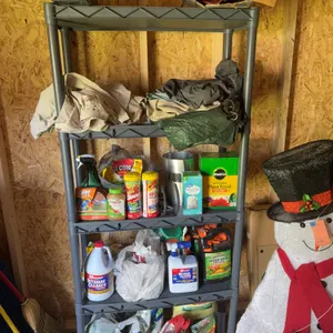 Garage & Lawn Care Supplies with Storage Shelving