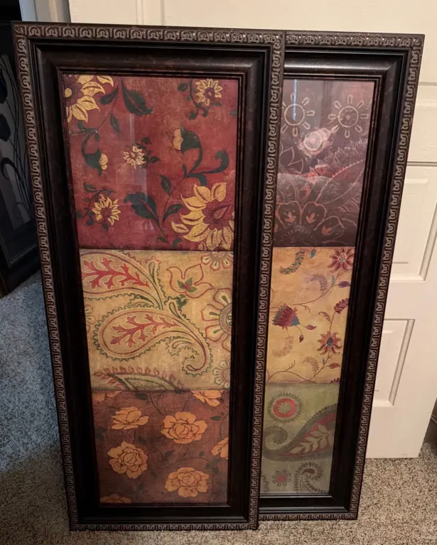 Celebrating Home “Paisley Patchwork” Framed Wall Art Panels – Set of 2