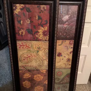 Celebrating Home “Paisley Patchwork” Framed Wall Art Panels – Set of 2