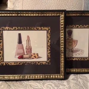 Marco Fabiano “Purr-Fect” Perfume & Makeup Glam Art Prints – Framed Pair