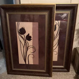 Pair of Nel Whatmore “Delicate Silhouette I & II” Framed Floral Prints