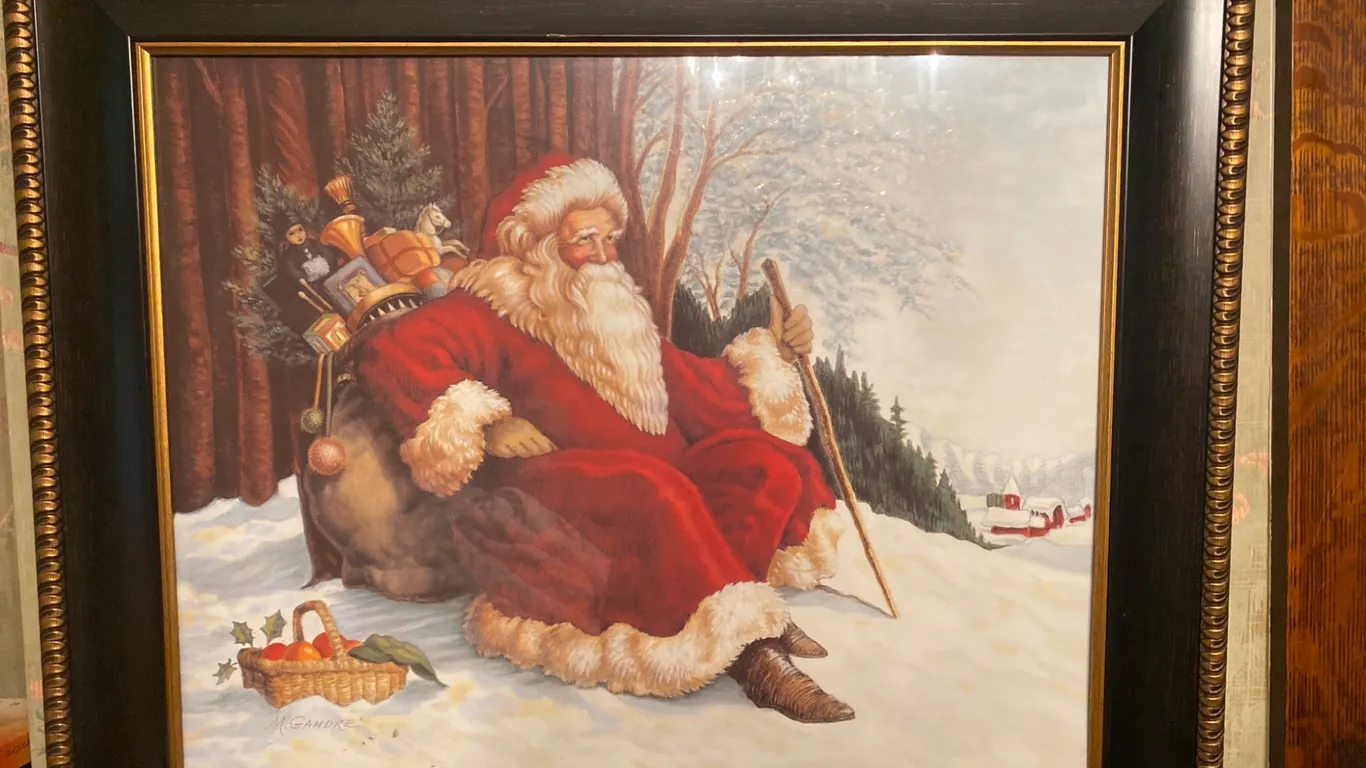 Marilyn Gandre Santa Claus in Snow Framed Christmas Art Print