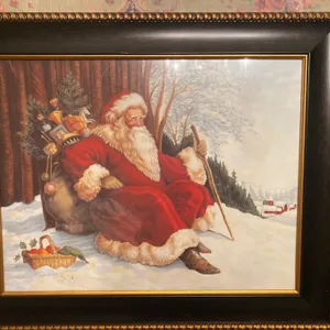 Marilyn Gandre Santa Claus in Snow Framed Christmas Art Print
