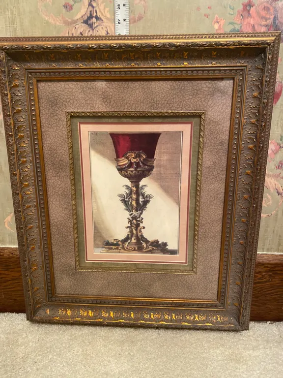 Giovanni Giardini “Red Goblet II” Ornate Framed Art Print