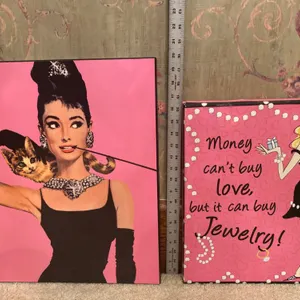 Audrey Hepburn “Breakfast at Tiffany’s” & Jewelry Glam Wall Art