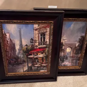 Brent Heighton “Tour de Eiffel View” & “Arc de Triomphe Avenue” Framed Paris Prints
