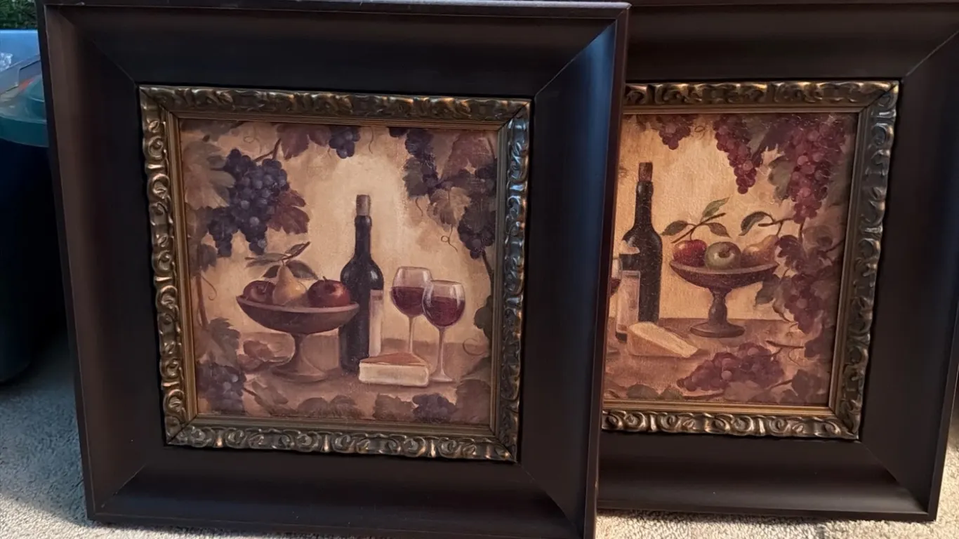 Silvia Vassileva “Wine and Cheese I & II” Framed Art Prints