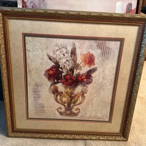 Starlie Sokol-Hohne Signed Floral Urn Mixed Media Art