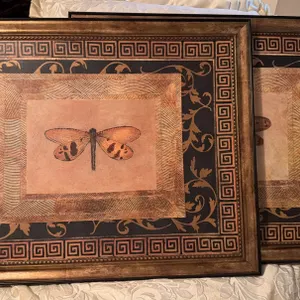 Allen Hayes “Dragon Fly I & II” Framed Art Prints – Matching Pair