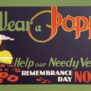 REMEMBRANCE DAY POPPY SCREENPRINT CARD