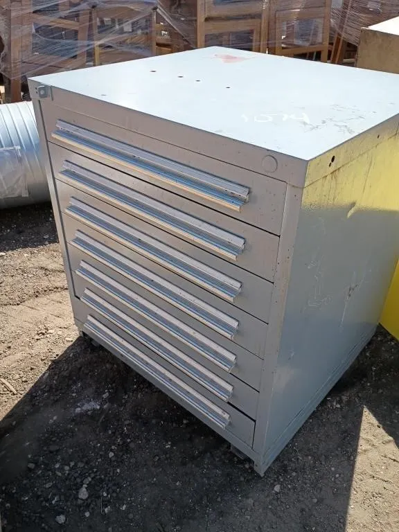 Gray metal tool cabinet