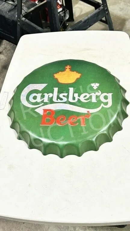 15" Carlsberg bottle top tin sign