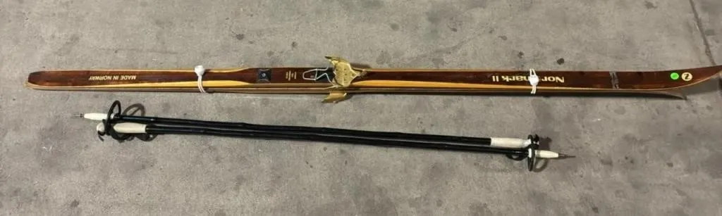 Normark Wooden Skis & Poles. *NO SHIPPING *LYS
