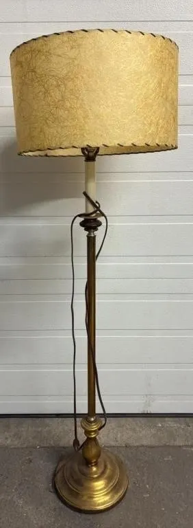 Floor Lamp W/Fibreglass Shade. *NO SHIPPING 52�H.