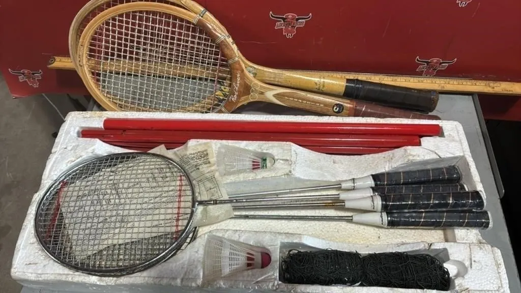 Badminton Set & Tennis Racquets. *NO SHIPPING