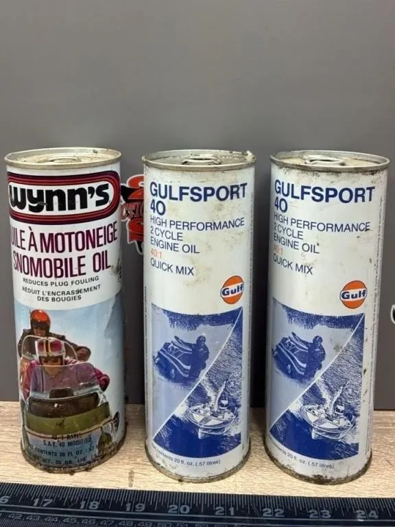 3 FULL 2 Cycle Engine Oil Cans. *NO SHIPPING
