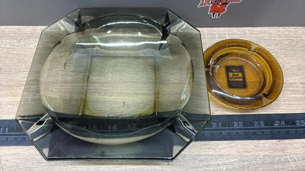 2 Glass Ashtrays.
